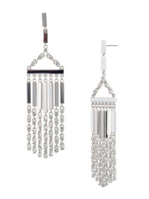 Givenchy Silvertone Fringe Chandelier Earrings