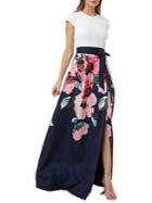 Carmen Marc Valvo Infusion Sequin Floral Printed Evening Gown