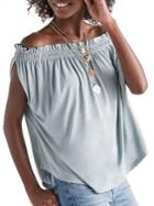 Lucky Brand Sage Pleated Off-the-shoulder Top