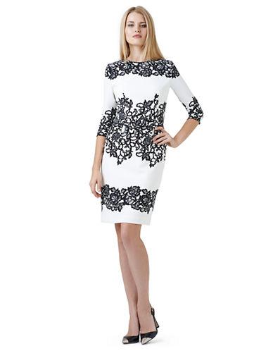 Adrianna Papell Floral Accented Shift Dress
