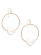 Design Lab Gold-plated Sterling Silver And Faux Pearl Drop Earrings