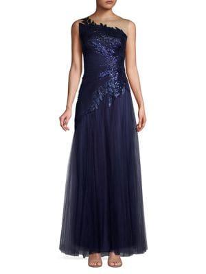 Tadashi Shoji Sequined Tulle Gown