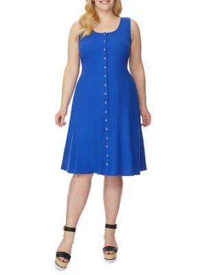 Rebel Wilson X Angels Plus Ribbed Fit-and-flare Dress