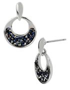Kenneth Cole New York Silvertone Hoop Earrings With Faceted Bead Decoration