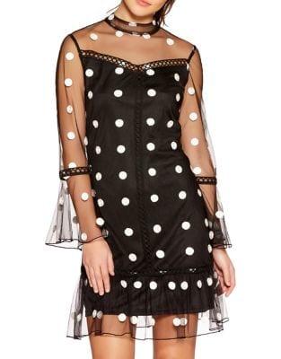 Quiz Mesh Polka Dot Bell Dress