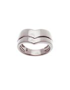 Lord & Taylor Sterling Silver Polished Double-v Ring