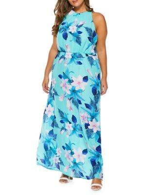 Quiz Curve Plus Floral Maxi Dress