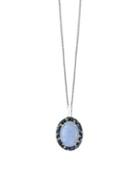 Effy Chalcedony Quartz, Sapphire And Sterling Silver Pendant Necklace