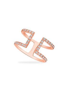 Morris & David 14k Rose Gold & 0.43 Tcw Diamond Open Ring