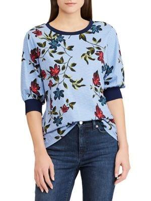 Lauren Ralph Lauren Floral Puffed-sleeve Tee