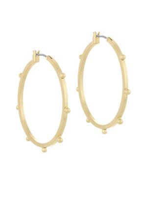 French Connection Medium Textured Dot Hoop Earrings
