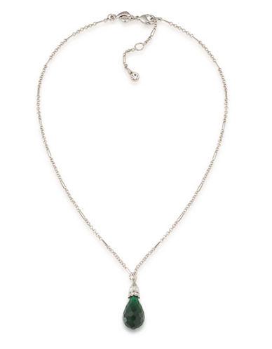 Carolee Wall Street Silvertone Drop Pendant Necklace