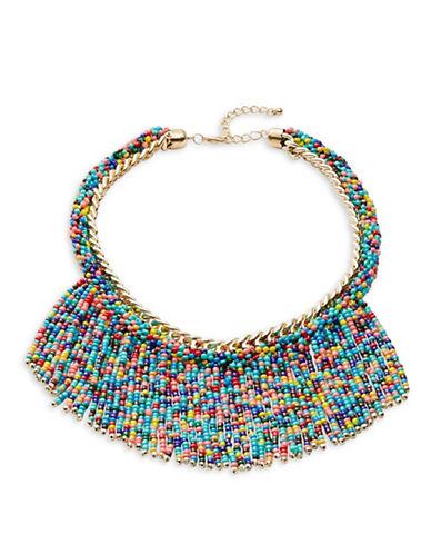 Design Lab Lord & Taylor Beaded Fringe Statement Necklace