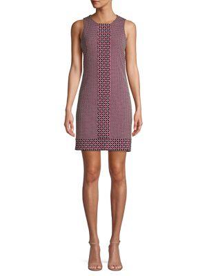 Michael Michael Kors Herringbone Dotted Sleeveless Sheath Dress