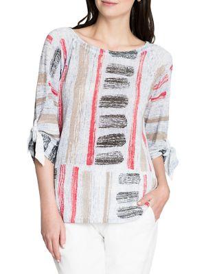Nic+zoe Peponi Tied-sleeve Top
