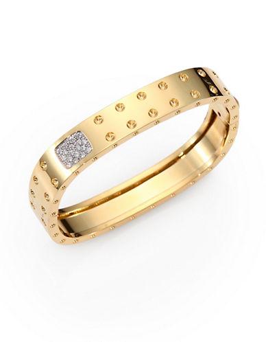 Roberto Coin Pois Moi Diamond And 18k Yellow Gold Two-row Bangle Bracelet