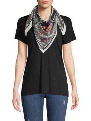 Vince Camuto Floral Border Scarf