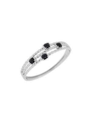 Lord & Taylor Diamond, Onyx & Sterling Silver Ring