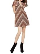 Bcbgeneration Chevron Knit Back Lace-up Mini Dress