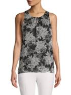 Vince Camuto Petite Floral-print Sleeveless Top