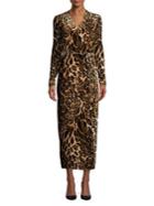 Wayf Leopard Print Wrap Dress