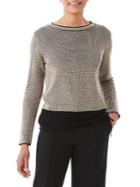 Olsen Bird's Eye Tied-hem Sweater
