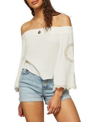 Miss Selfridge Off-the-shoulder Cutwork Top