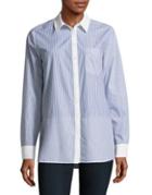 Nydj Stripe Cotton Casual Button-down Shirt