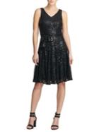 Donna Karan Sequined Fit-&-flare Dress