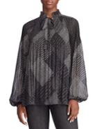 Lauren Ralph Lauren Petite Printed Self-tie Blouse