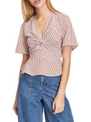Miss Selfridge Striped Twist-front Top