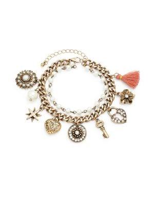Design Lab Faux-pearl Charm Bracelet