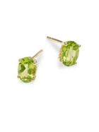 Lord & Taylor 14k Yellow Gold And Peridot Stud Earrings