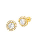 Lord & Taylor 14k Goldplated Sterling Silver & Crystal Round Stud Earrings