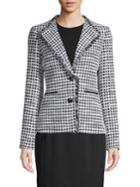 Karl Lagerfeld Paris Houndstooth Cotton-blend Jacket