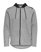Only And Sons Heathered Zip-front Hoodie