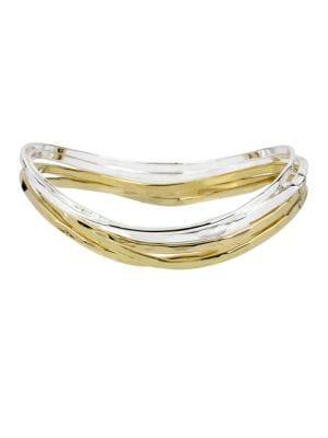 Robert Lee Morris Two-tone Curved Bangle Bracelet Set