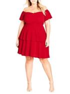 City Chic Plus True Romance Off-the-shoulder Dress