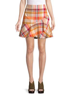 Trina Turk California Dreaming Conversation Plaid Cotton Skirt