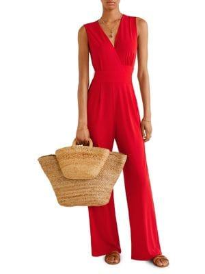 Mango Back-tied Surplice Jumpsuit