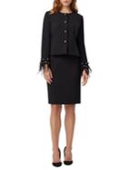 Tahari Arthur S. Levine Embellished Cuff Skirt Suit