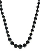 Effy Eclipse 11.5mm White Round Freshwater Pearl, Onyx And 14k Yellow Gold Necklace