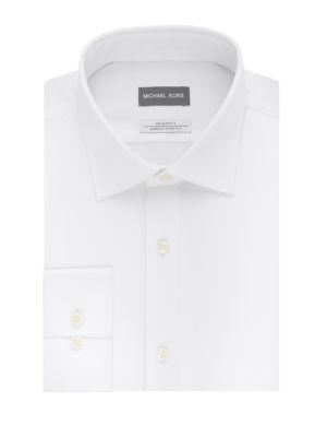 Michael Kors Slim-fit Airsoft Stretch Solid Dress Shirt