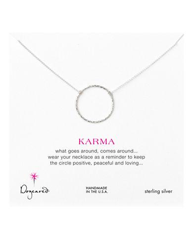 Dogeared Silvertone Karma Pendant Necklace