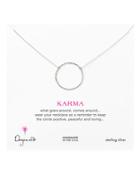 Dogeared Silvertone Karma Pendant Necklace