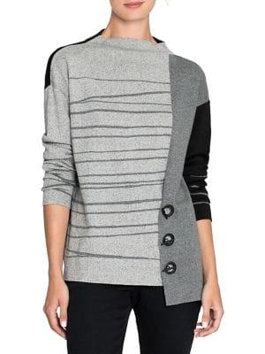 Nic+zoe Asymmetrical Colorblock Sweater