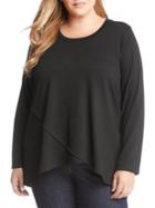 Karen Kane Plus Asymmetric Long-sleeve Sweater