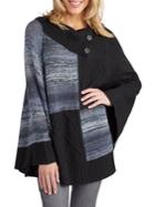 Democracy Cable-knit Colorblocked Knit Cape