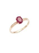 Lord & Taylor 14k Yellow Gold Diamond And Ruby Ring