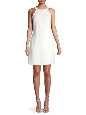 Adrianna Papell Scalloped Halter Dress